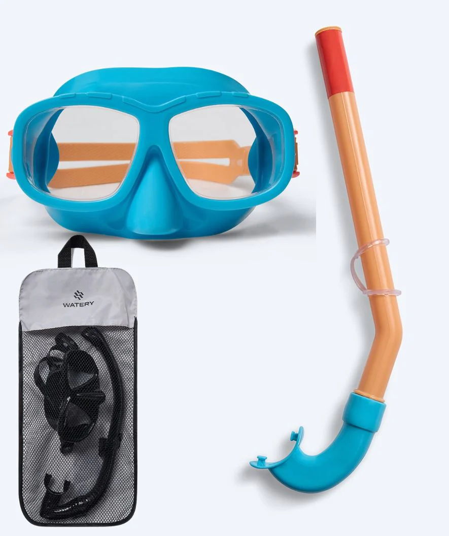 Watery zestaw maska + rurka do snorkelingu dla dzieci (4-10 lat) - Wyre - Niebieski/Pomarańczowy - Image 12