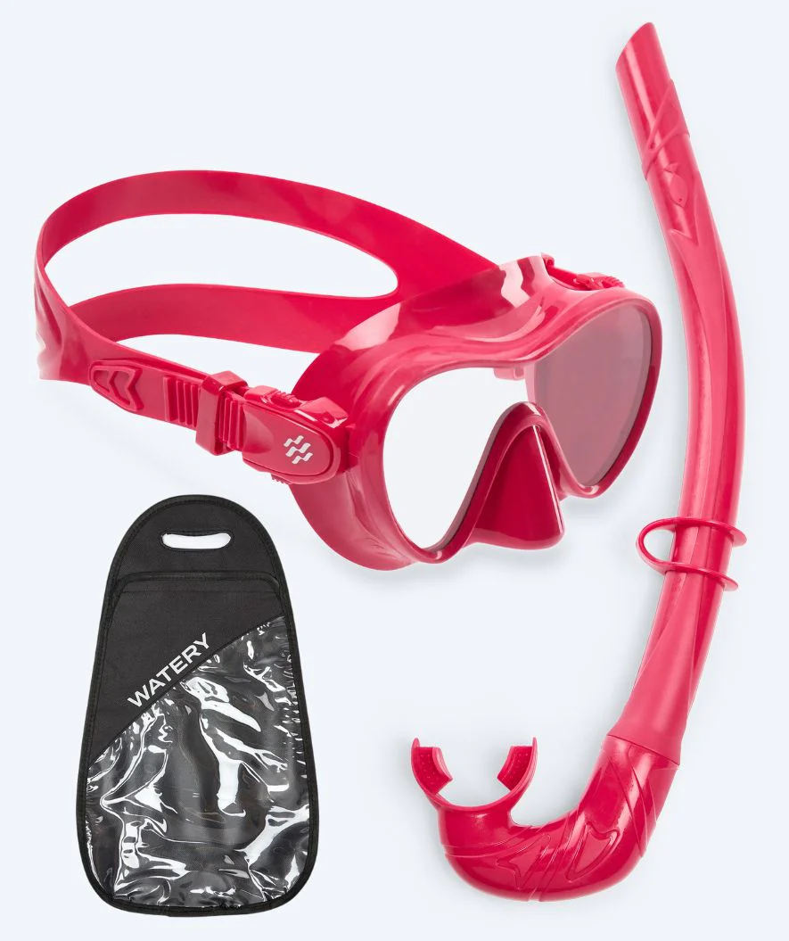 Watery zestaw maska + rurka do snorkelingu dla dzieci - Cliff - Czerwony - Image 11