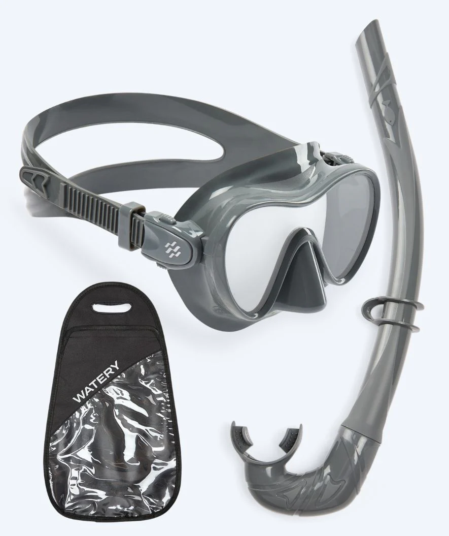 Watery zestaw maska + rurka do snorkelingu dla dzieci - Cliff - Szary - Image 9
