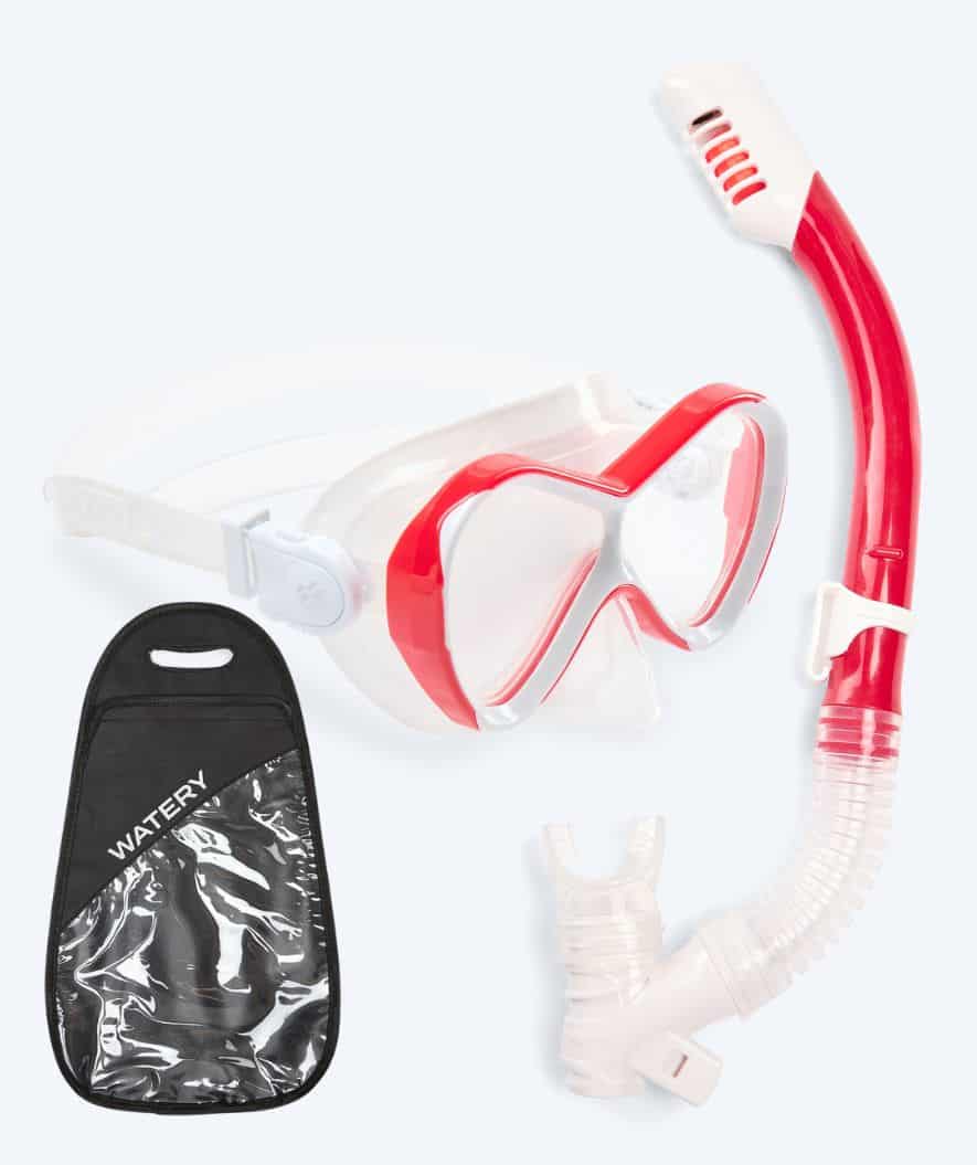 Watery zestaw maska + rurka do snorkelingu dla dzieci - Triton Full-dry - Czerwony - Image 9