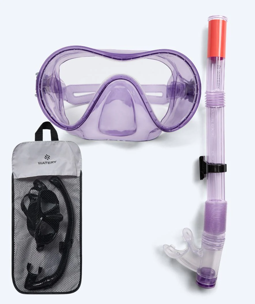 Watery zestaw maska + rurka do snorkelingu dla młodzieży (8-15) - Jubal - Fioletowy - Image 11