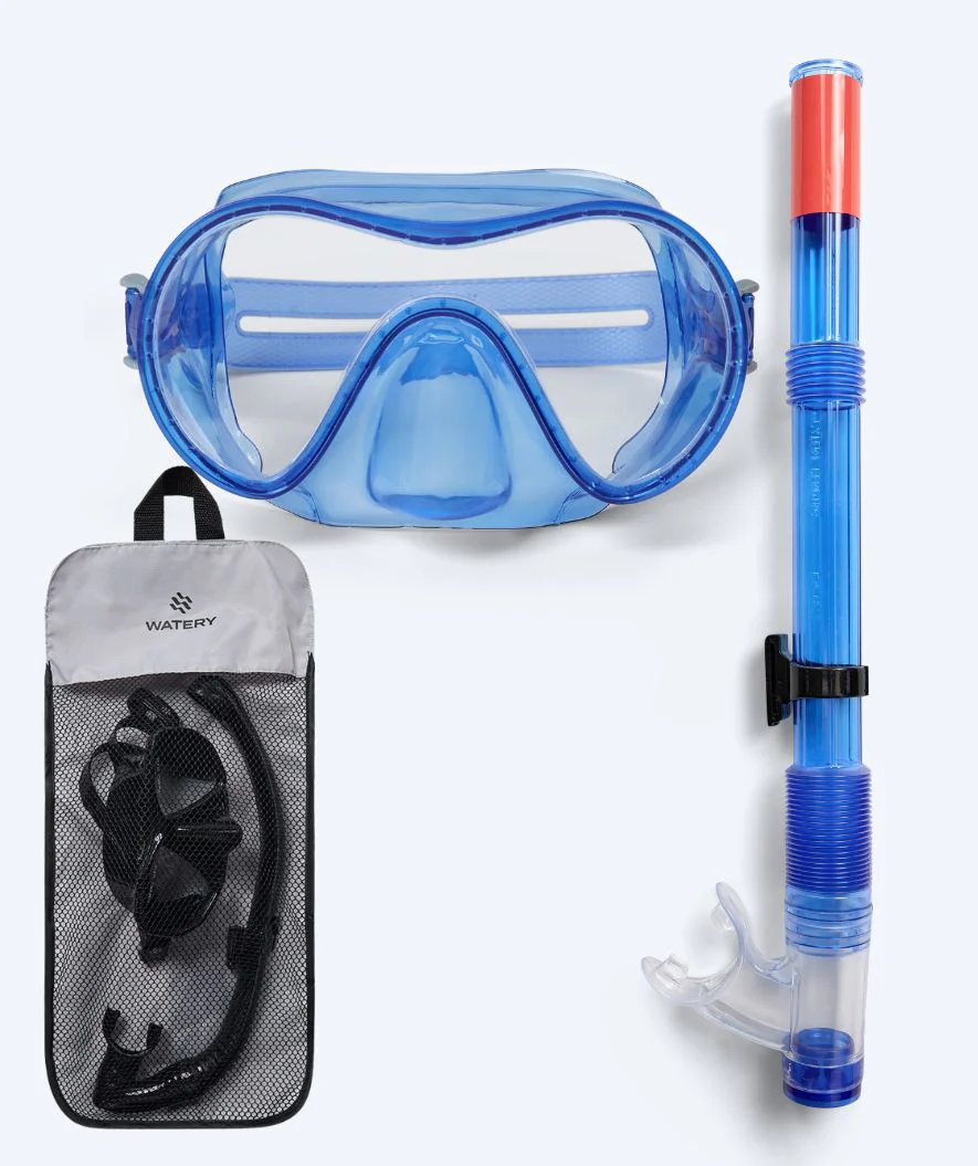 Watery zestaw maska + rurka do snorkelingu dla młodzieży (8-15) - Jubal - Niebieski - Image 13