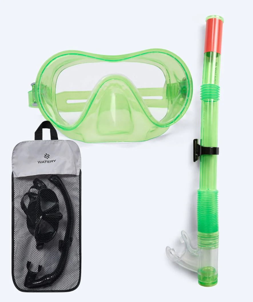 Watery zestaw maska + rurka do snorkelingu dla młodzieży (8-15) - Jubal - Zielony - Image 12