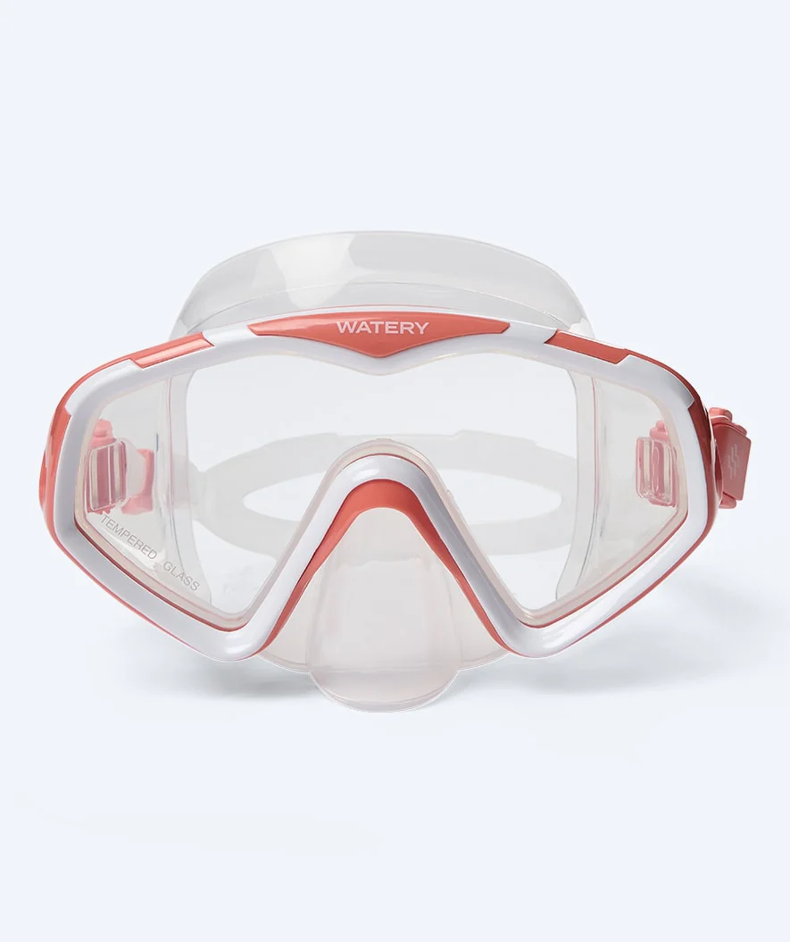 Watery zestaw maska + rurka do snorkelingu dla dorosłych (od 15 lat) - Leach Pro - Biały/jasnoróżowy - Image 2
