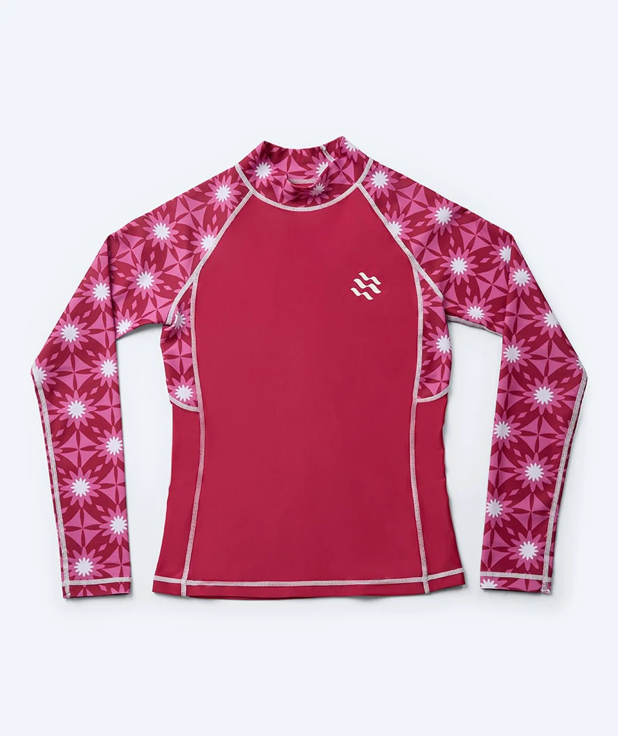 Watery koszulka UV dla kobiet - Aiko Langærmet Rashguard - Różowy/ciemnoczerwony - Image 4