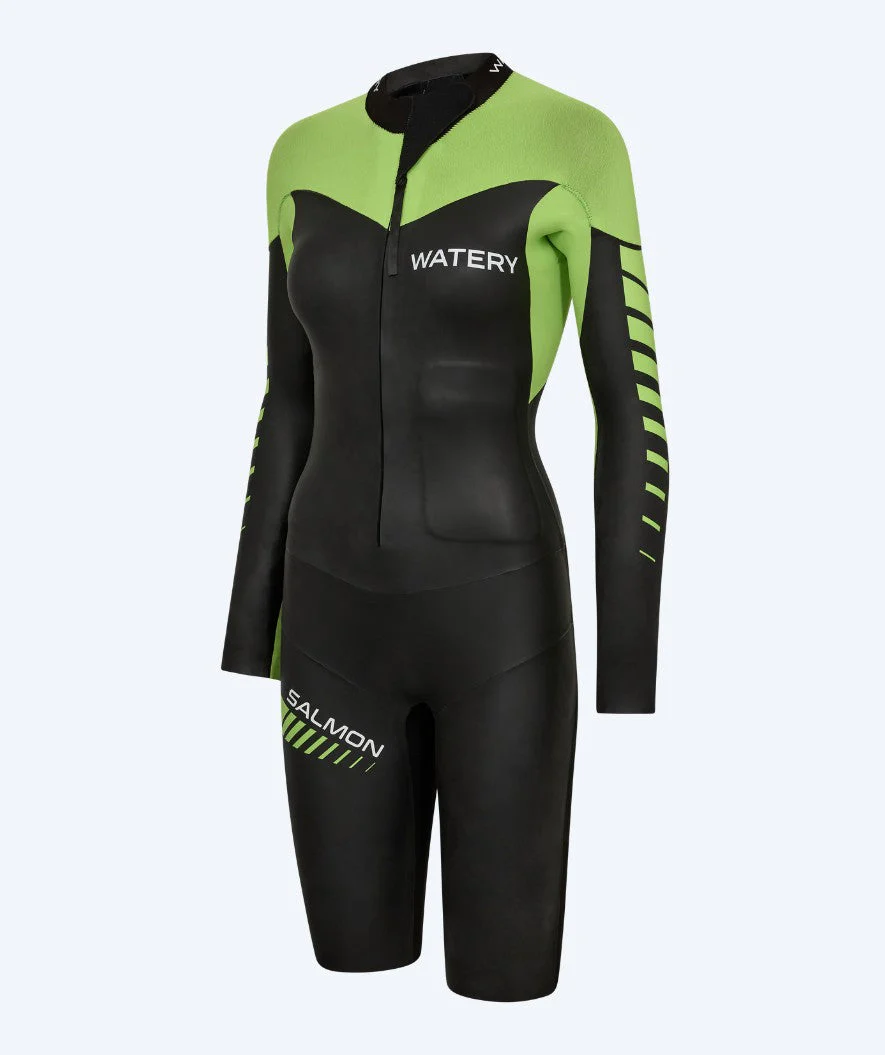 Watery pianka do pływania dla kobiet - Salmon Swimrun - Czarny/Zielony - Image 2