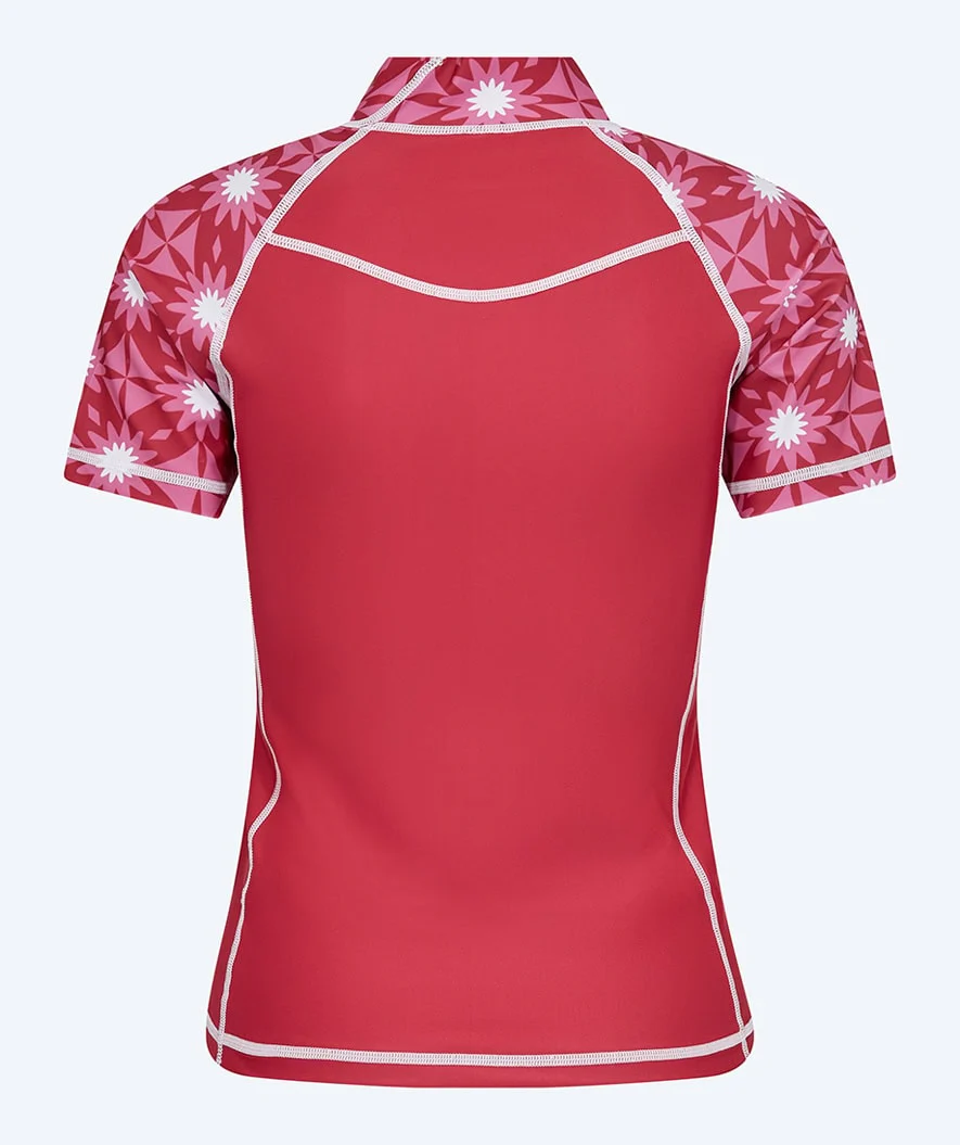 Watery koszulka UV dla kobiet - Aiko Kortærmet Rashguard - Różowy/ciemnoczerwony - Image 2