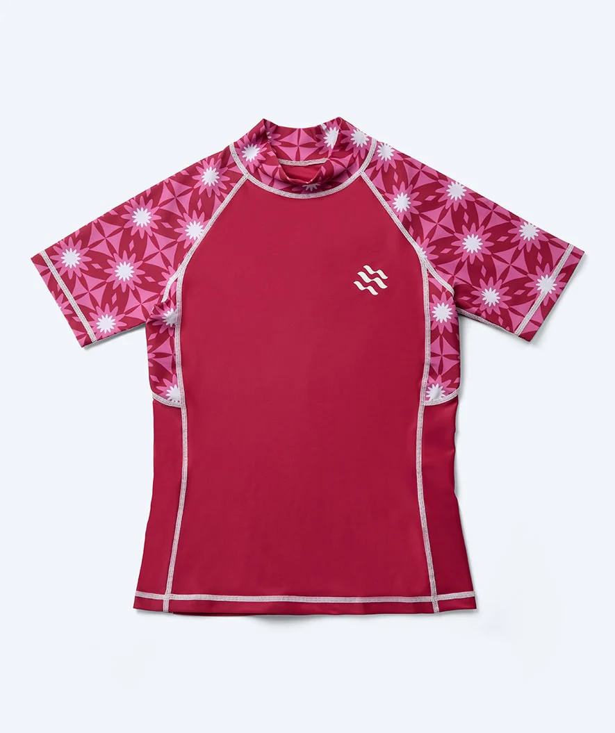 Watery koszulka UV dla kobiet - Aiko Kortærmet Rashguard - Różowy/ciemnoczerwony - Image 4