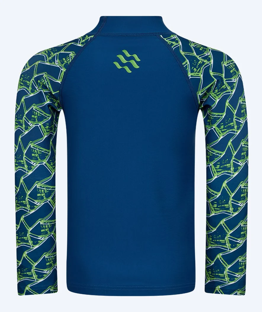 Watery koszulka UV dla dzieci - Katsu Langærmet Rashguard - Zielony/ciemnoniebieski - Image 2