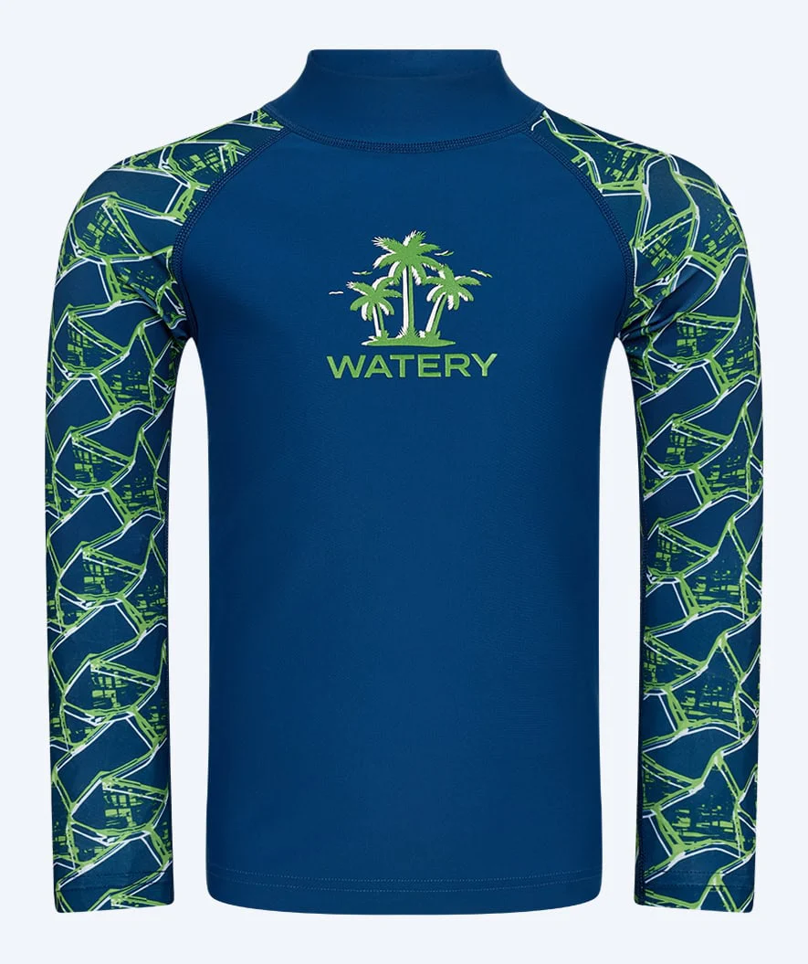 Watery koszulka UV dla dzieci - Katsu Langærmet Rashguard - Zielony/ciemnoniebieski - Image 3