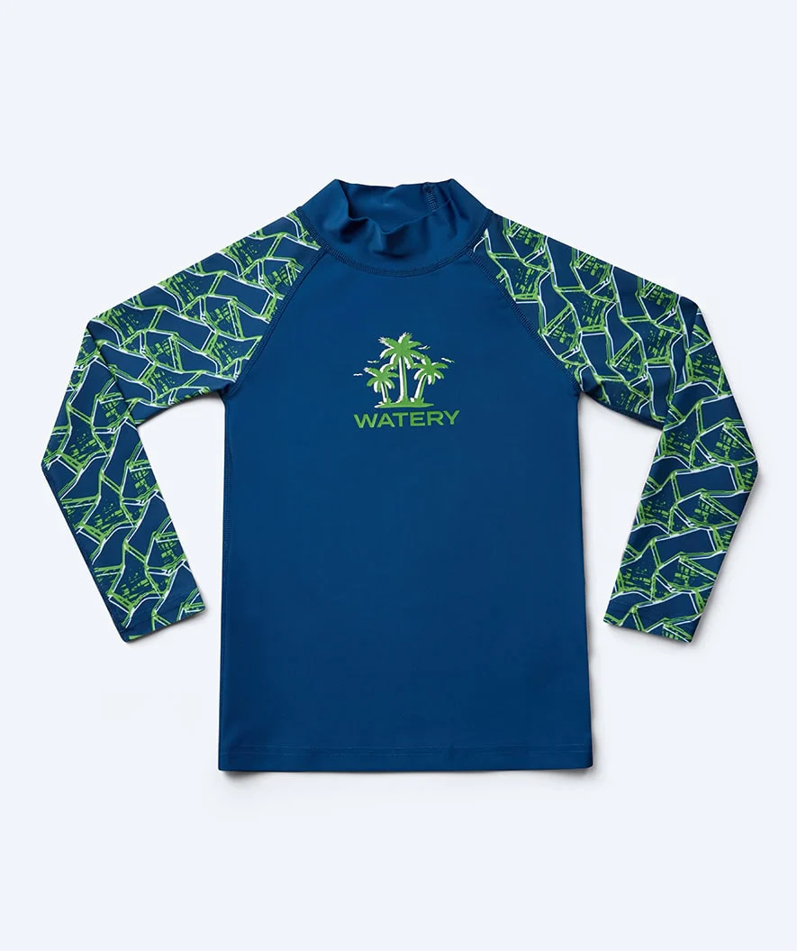 Watery koszulka UV dla dzieci - Katsu Langærmet Rashguard - Zielony/ciemnoniebieski - Image 4